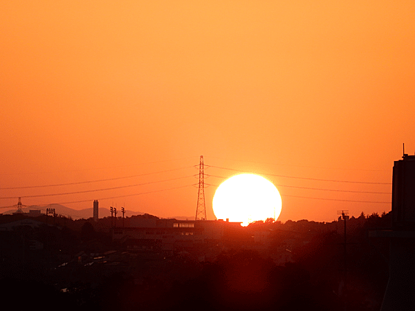 グリーンシティから見える夕日